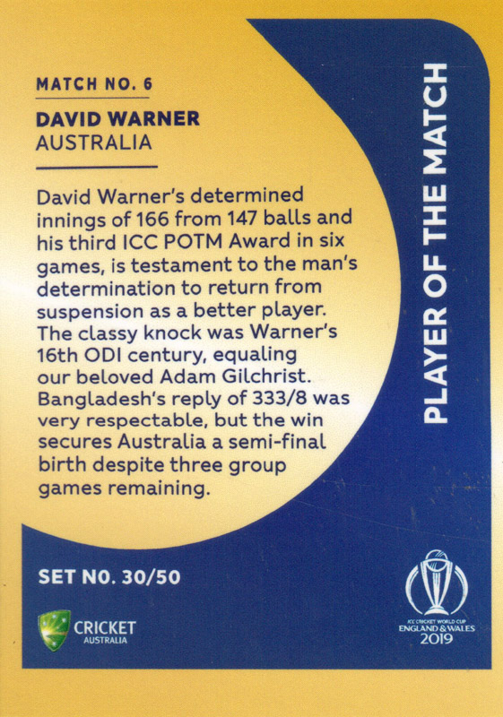 David Warner back