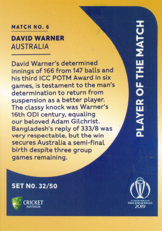 David Warner back