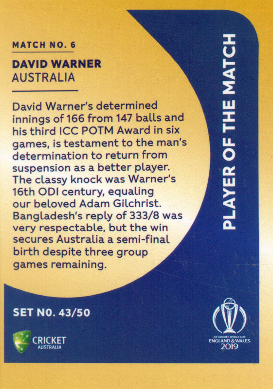 David Warner back