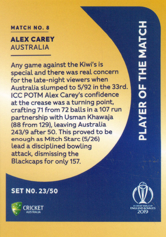 Alex Carey back