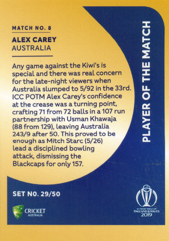 Alex Carey back