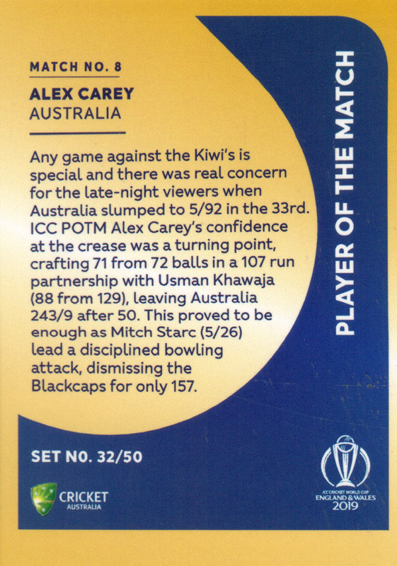 Alex Carey back