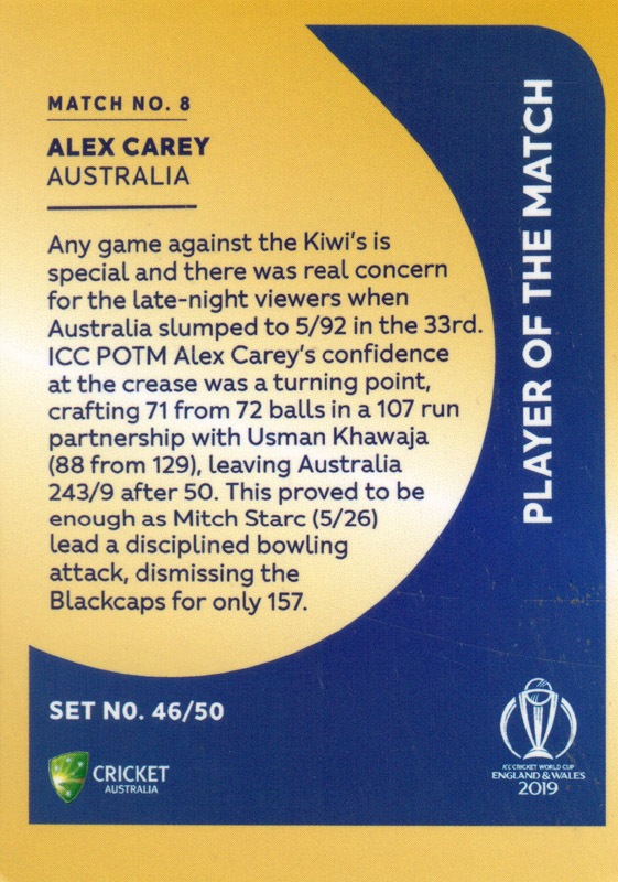 Alex Carey back