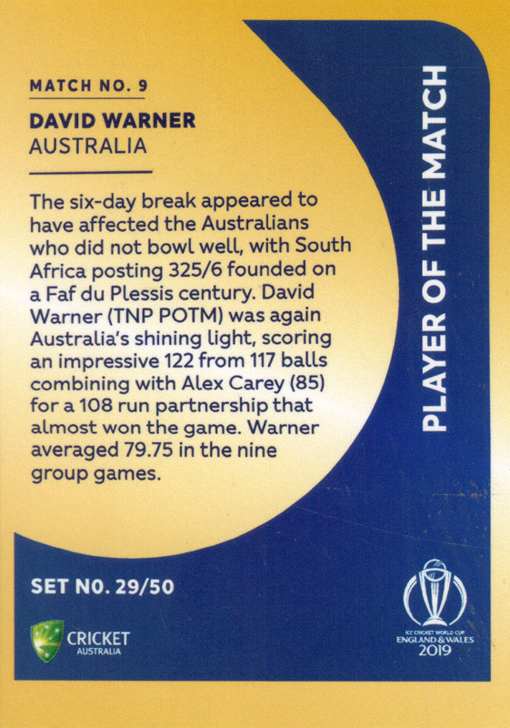 David Warner back