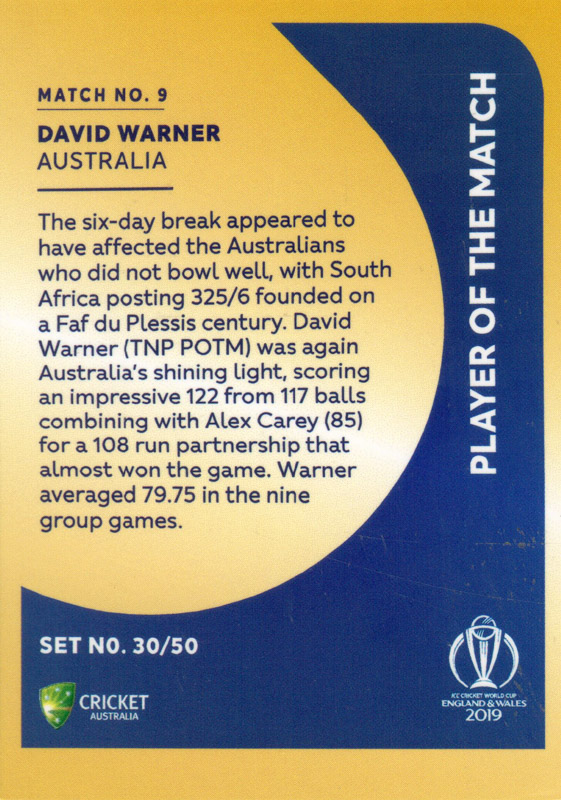David Warner back