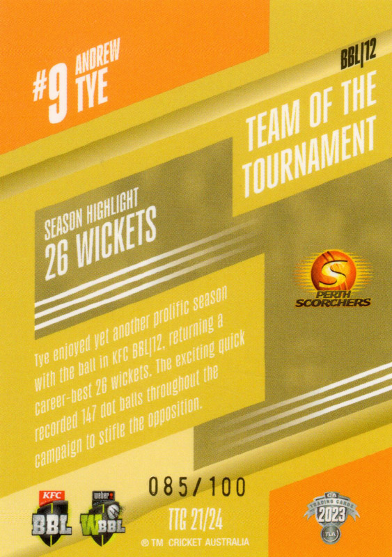 Andrew Tye back