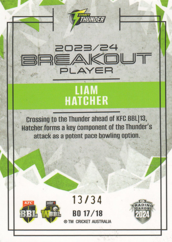 Liam Hatcher back