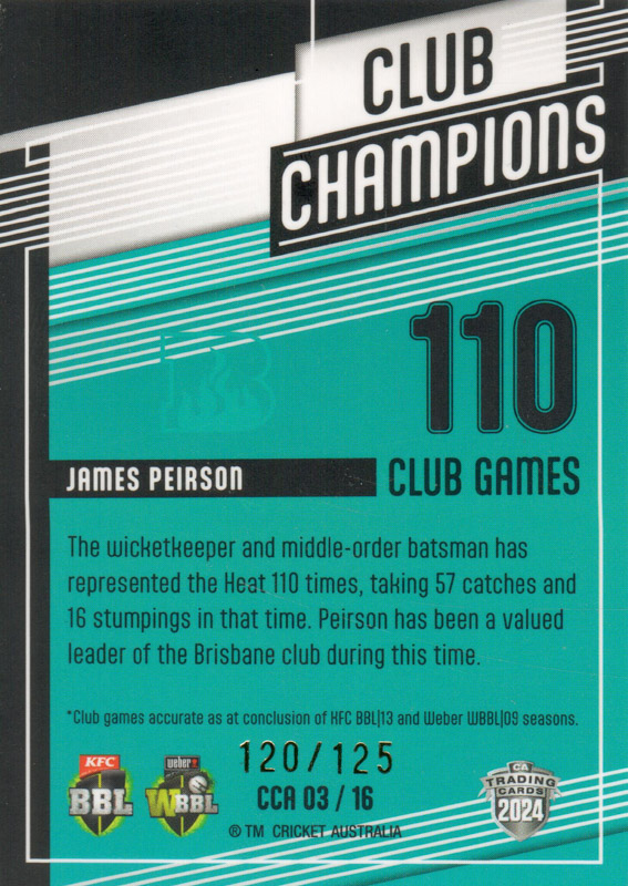 James Peirson back