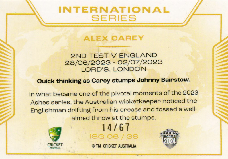 Alex Carey back