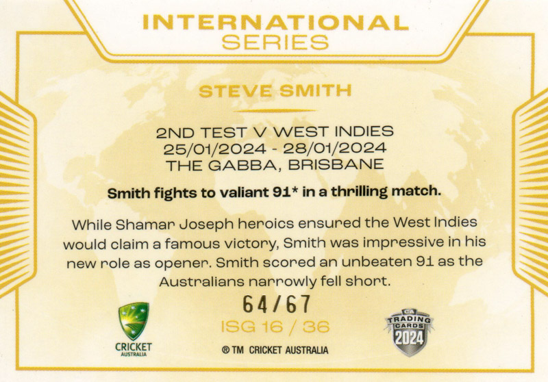 Steve Smith back