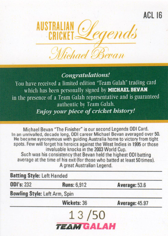 Michael Bevan back