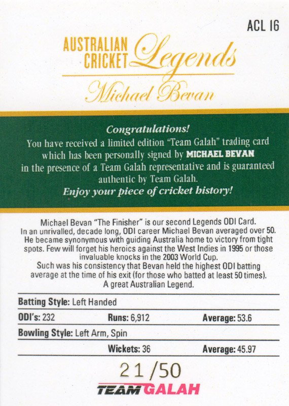 Michael Bevan back