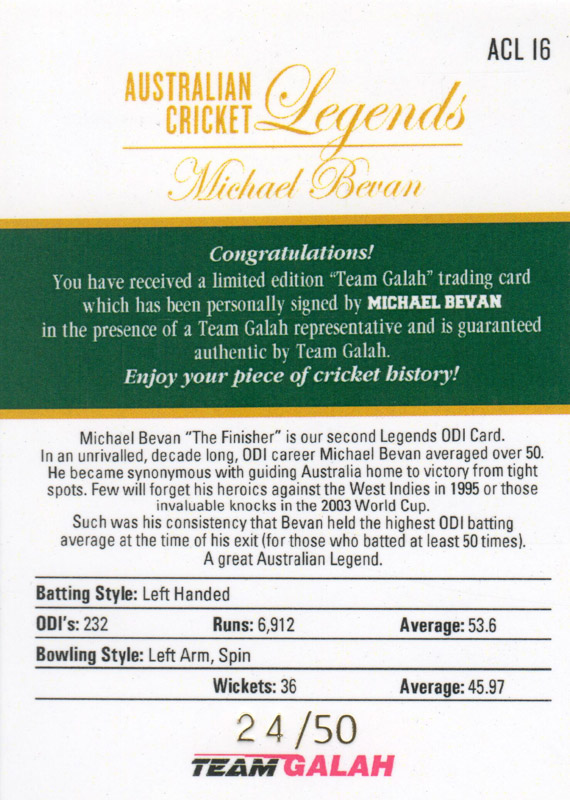 Michael Bevan back