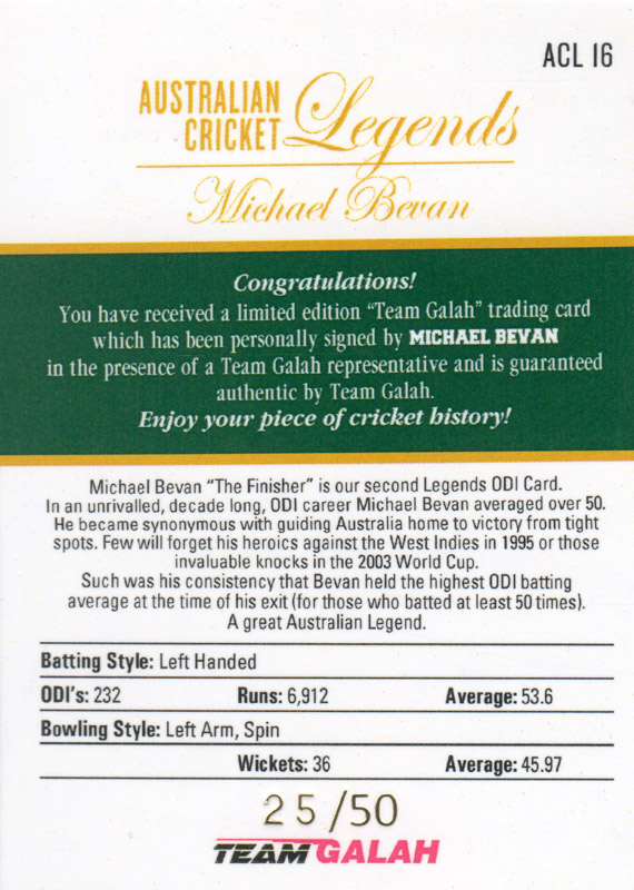 Michael Bevan back