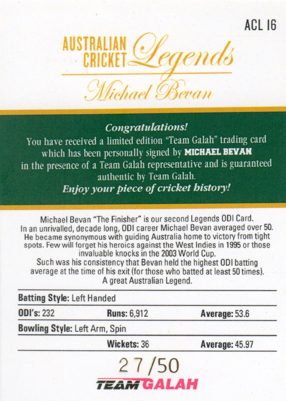 Michael Bevan back