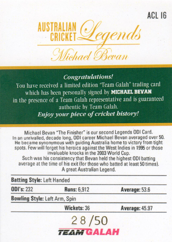 Michael Bevan back