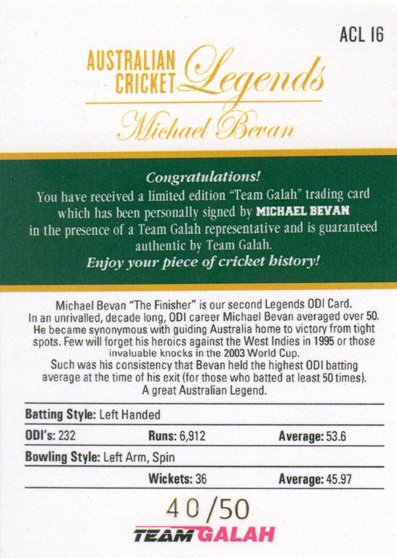 Michael Bevan back