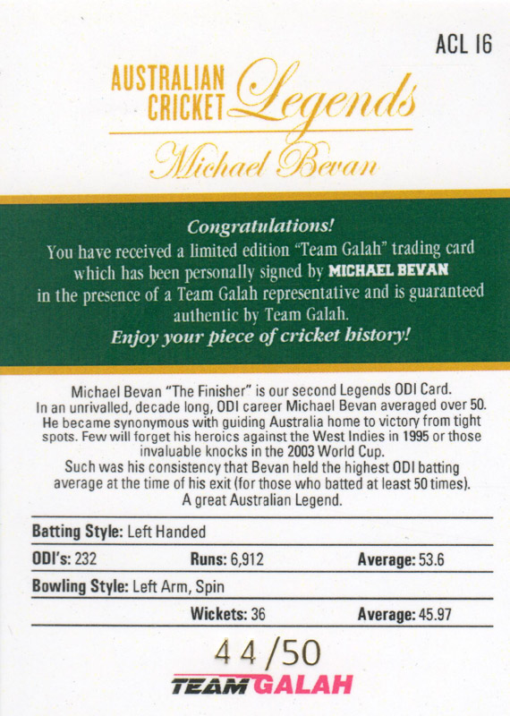 Michael Bevan back