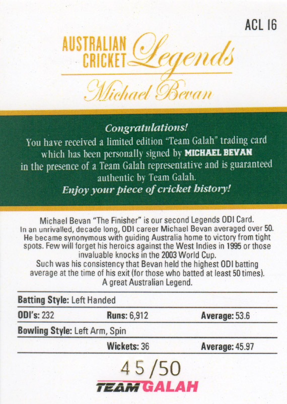 Michael Bevan back