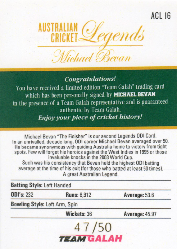 Michael Bevan back