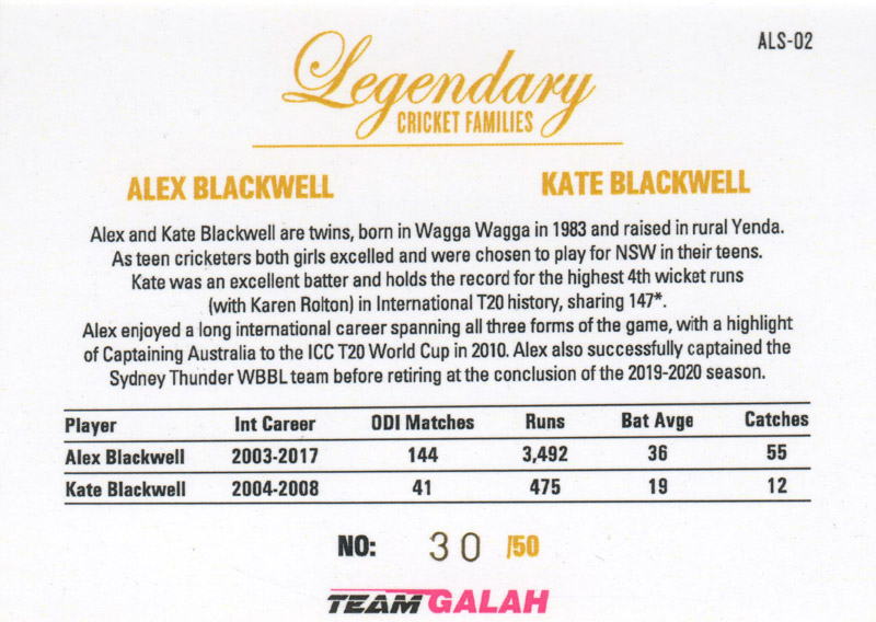 Alex Blackwell & Kate Blackwell - Design 1 back