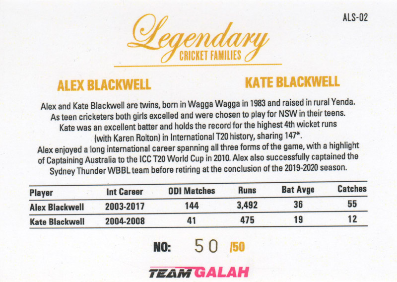 Alex Blackwell & Kate Blackwell - Design 1 back