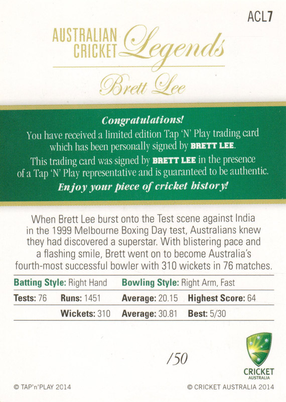 Brett Lee back