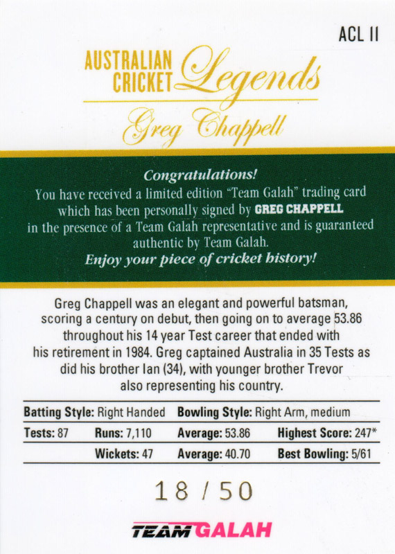 Greg Chappell back