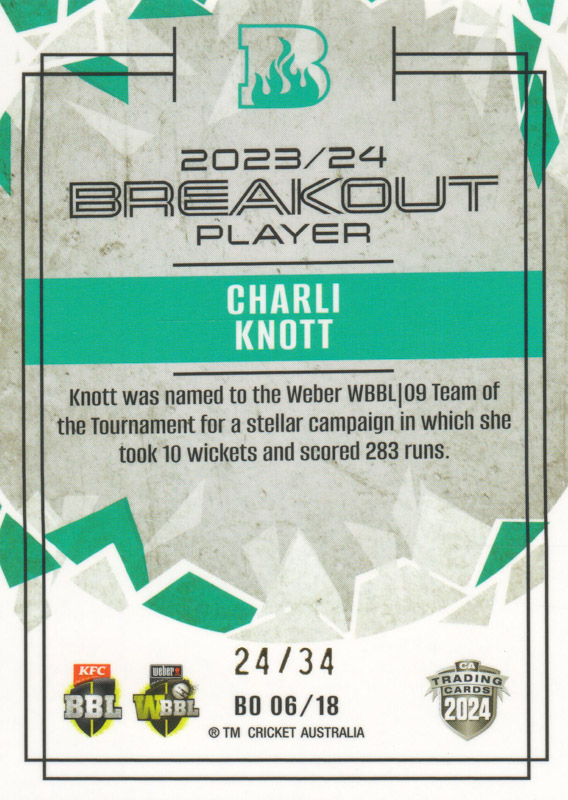 Charli Knott back