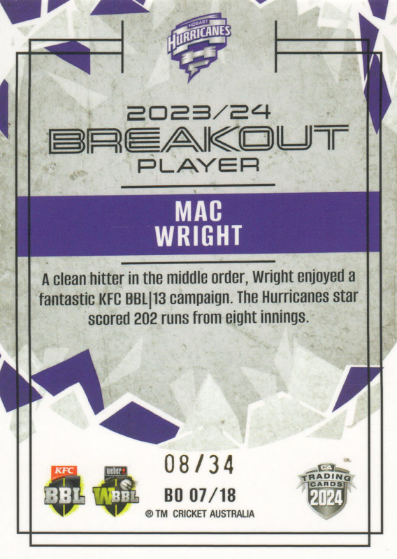 Mac Wright back
