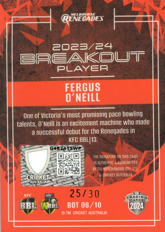 Fergus O’Neill back