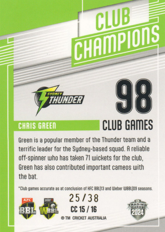 Chris Green back