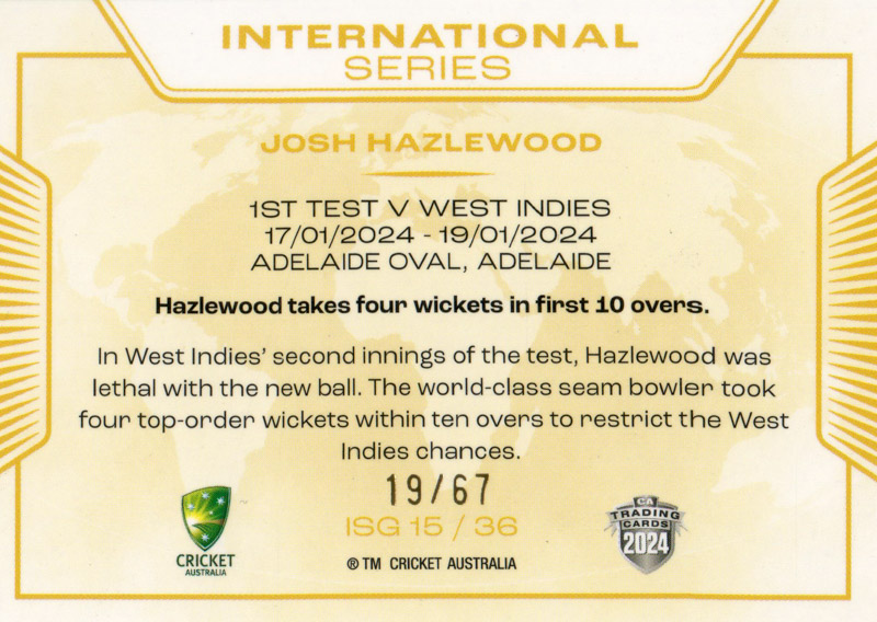 Josh Hazlewood back