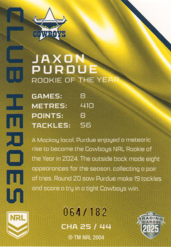 Jaxon Purdue back