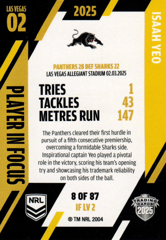 Isaah Yeo back