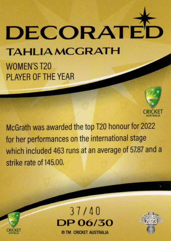 Tahlia McGrath back