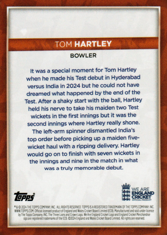 Tom Hartley back