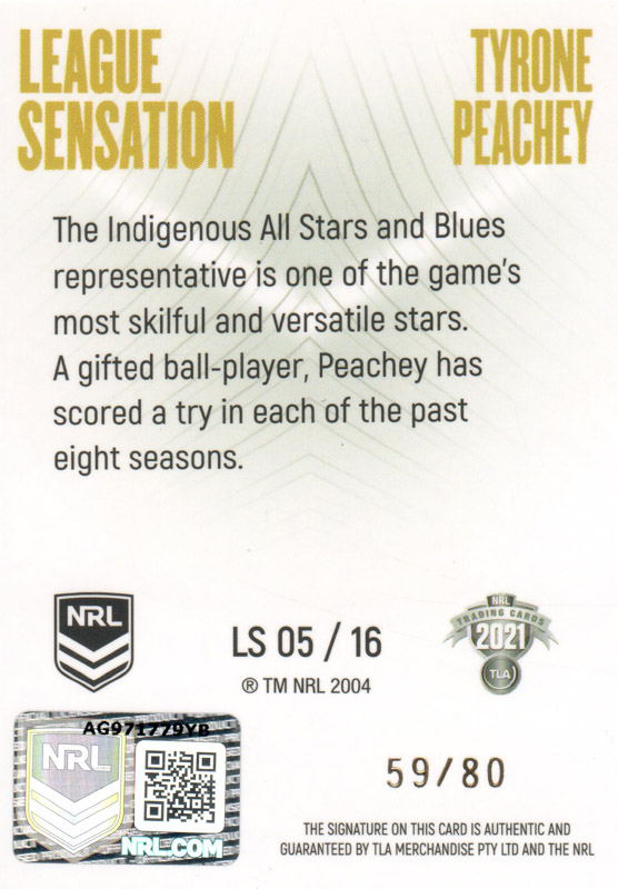 Tyrone Peachey back