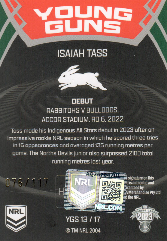 Isaiah Tass back