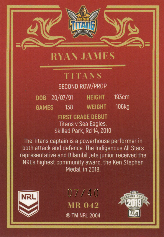 Ryan James back