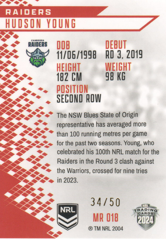 Hudson Young back