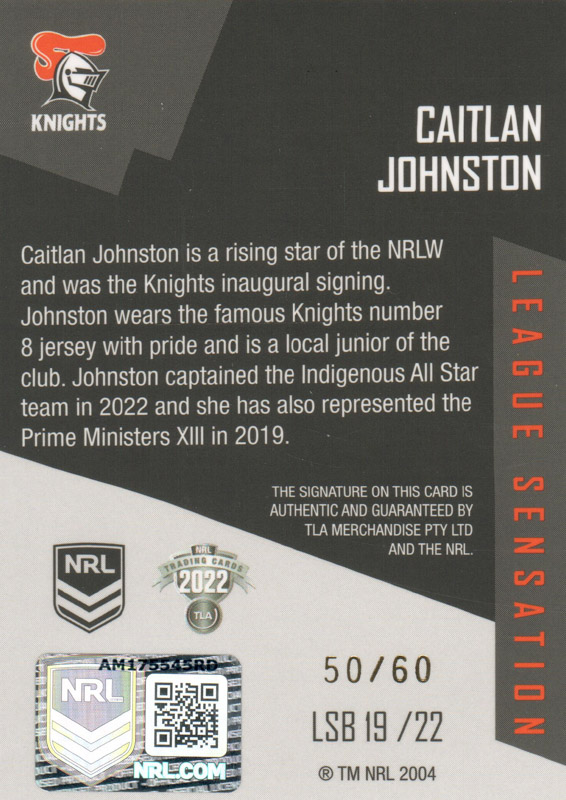 Caitlan Johnston back