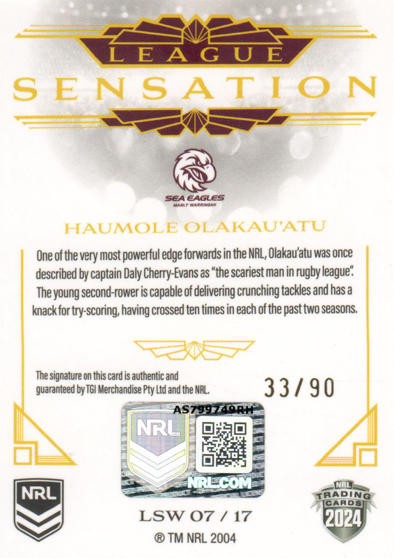 Haumole Olakau'Atu back