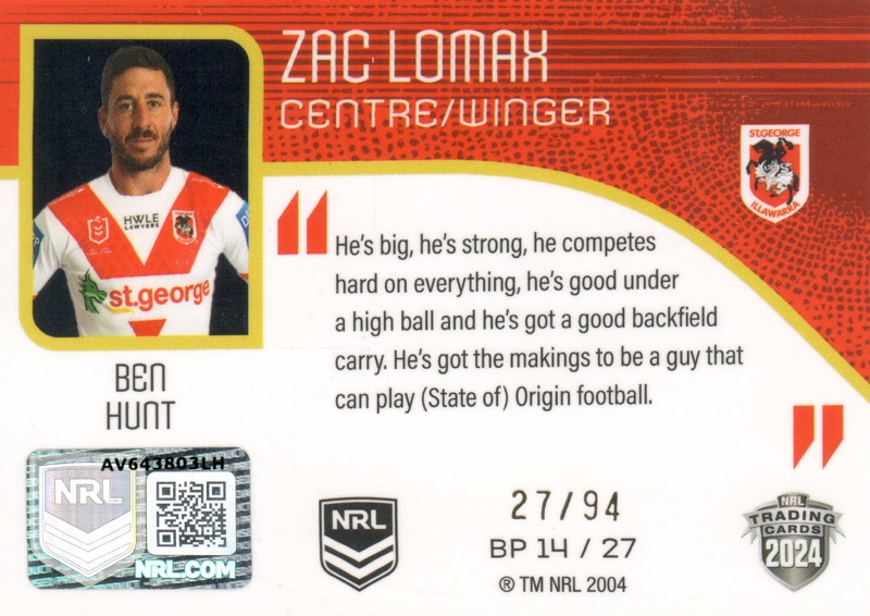 Zac Lomax back