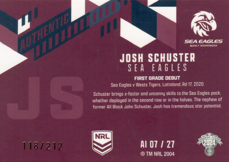 Josh Schuster back