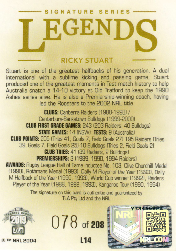Ricky Stuart back
