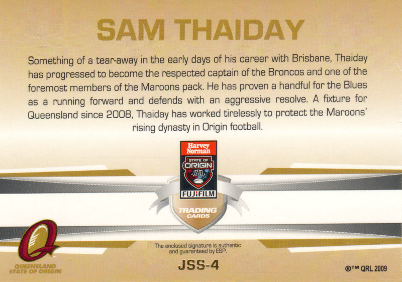 Sam Thaiday back