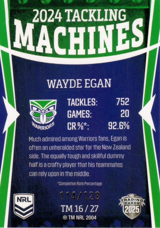 Wayde Egan back