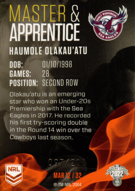 Haumole Olakau back