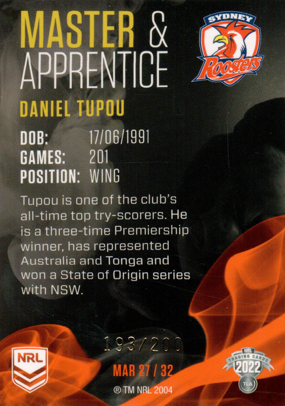 Daniel Tupou back